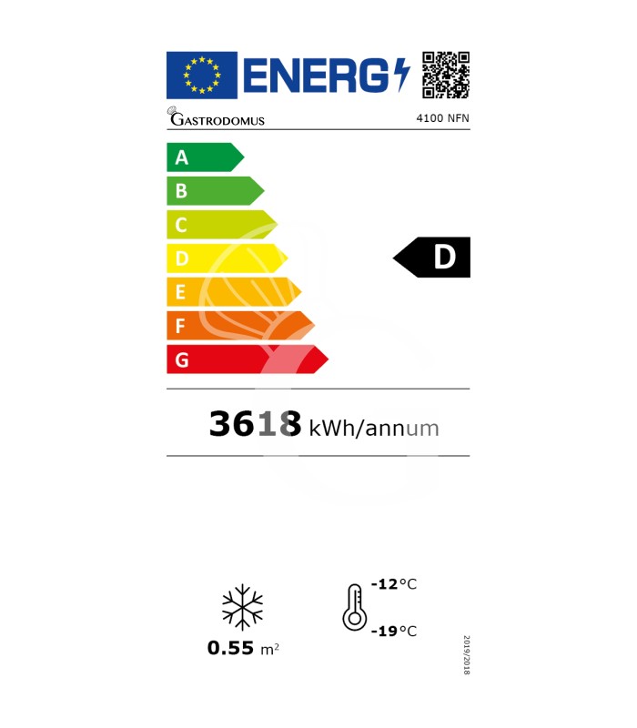 Kuchenvitrine, Umluftkühlung, 400 L, -25°C/+5°C, Glastür