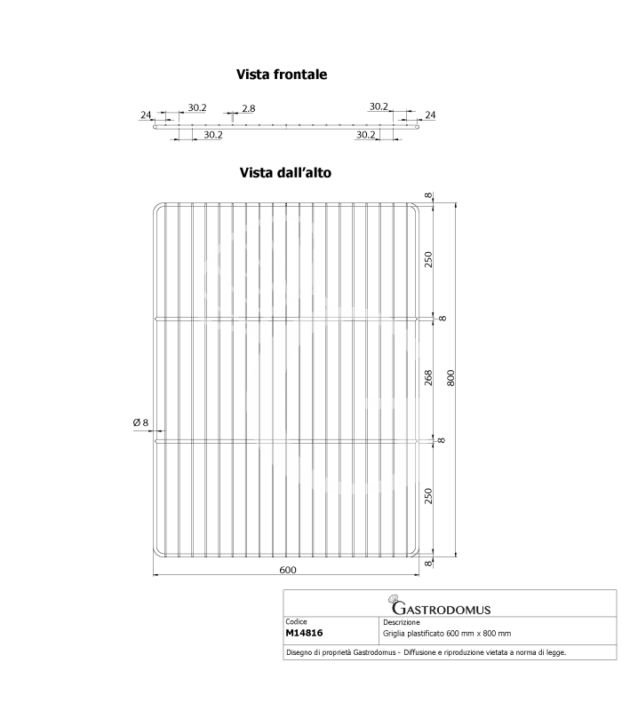 Gitter aus Polyethylen, 600x800 mm