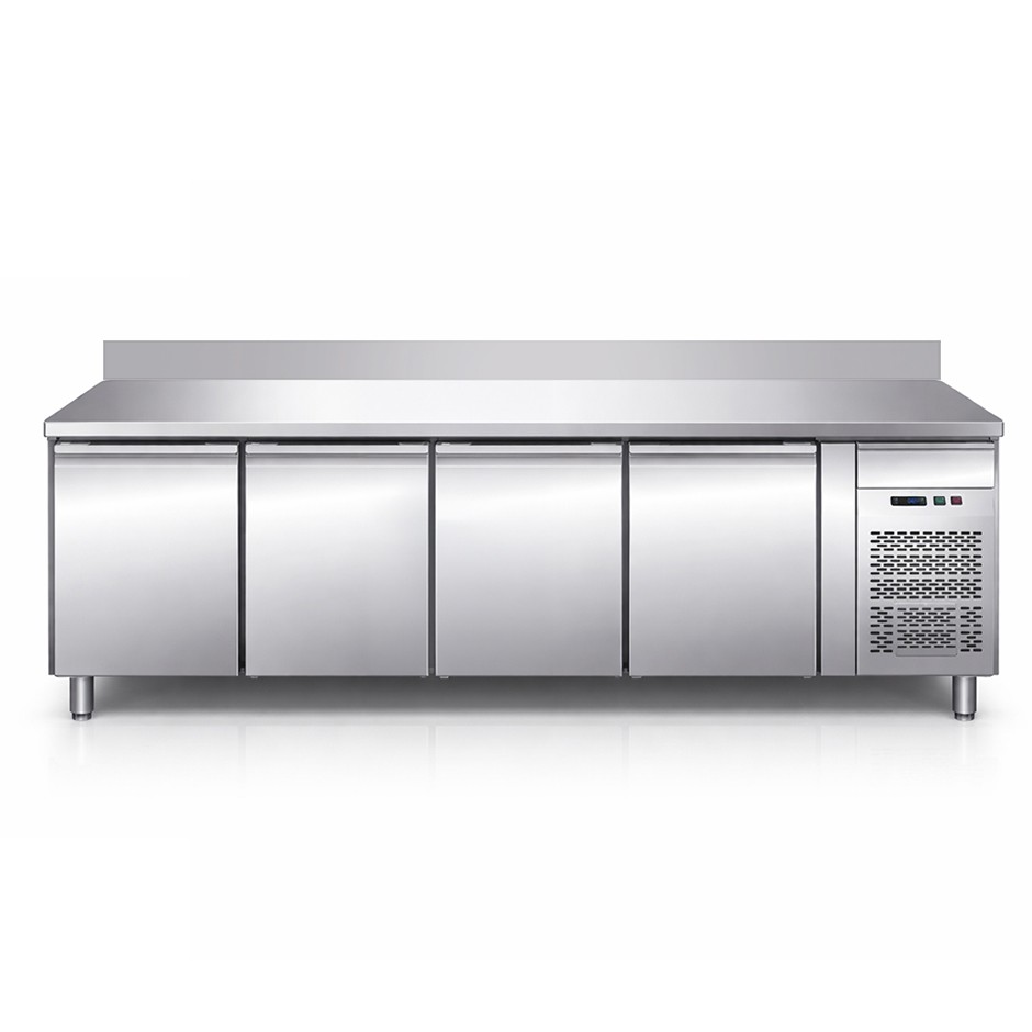 Tiefkühltisch, 4-türig, Aufkantung, Tiefe 700 mm, -18°C/-22°C, Energieklasse D