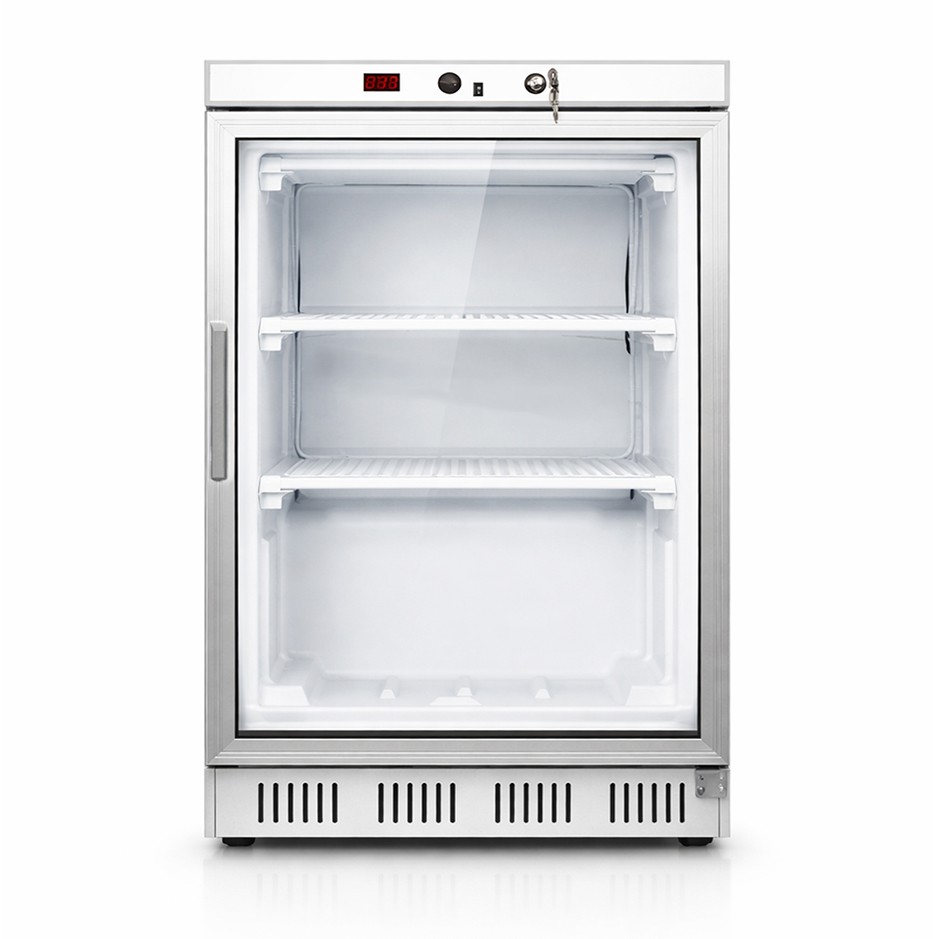 Statische Kühlvitrine mit Temperatur -18°C/-22°C - 130 LT - Glastür