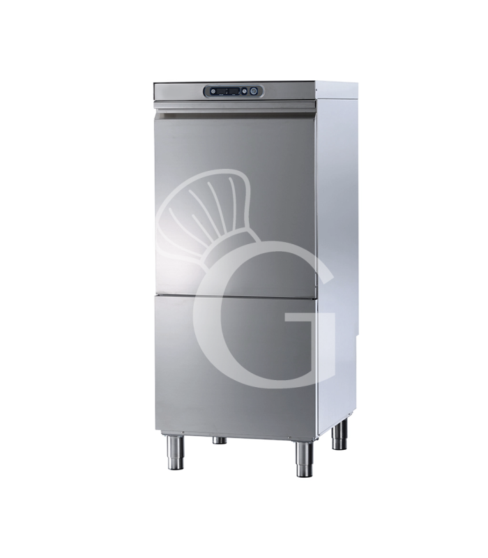 Industrielle Gerätespülmaschine, mechanisch, Nutzhöhe 470 mm, Korb (500x500 mm), geeignet für Backblech (600x400 mm)