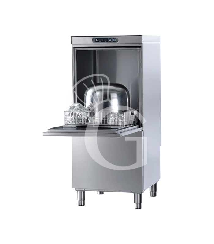Industrielle Gerätespülmaschine, mechanisch, Nutzhöhe 470 mm, Korb (500x500 mm), geeignet für Backblech (600x400 mm)