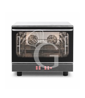 Elektro Heißluftofen für Croissants, Luftbefeuchter, Grill, Klapptür, digitale Steuerung, 4 Backbleche GN 1/1 (530x325 mm)