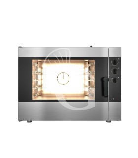 Gas Heißluftofen, elektromechanische Steuerung, Luftbefeuchter, für 5 Backbleche GN1/1 oder 600x400 mm