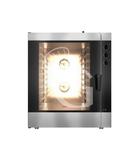 Gas Heißluftofen, elektromechanische Steuerung, Luftbefeuchter, für 10 Backbleche GN1/1 oder 600x400 mm
