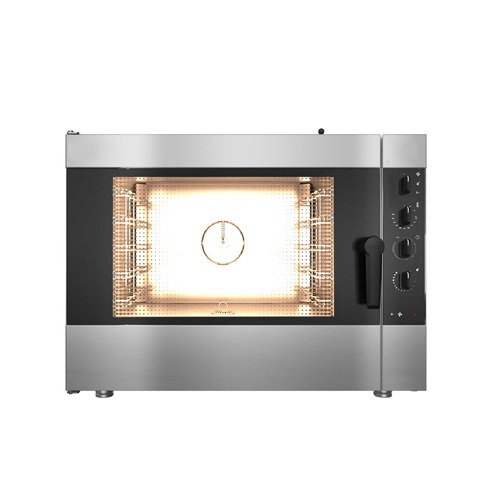 Gas Heißluftdämpfer / Kombidämpfer, elektromechanische Steuerung, Luftbefeuchter, für 5 Backbleche GN1/1 oder 600x400 mm