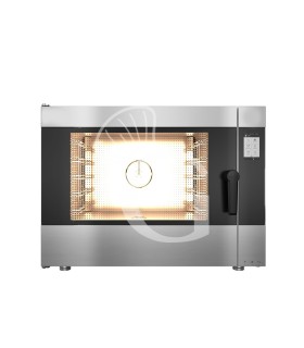 Gas Heißluftdämpfer / Kombidämpfer, Touchscreen, für 5 Backbleche GN1/1 oder 600x400 mm, automatisches Reinigungssystem