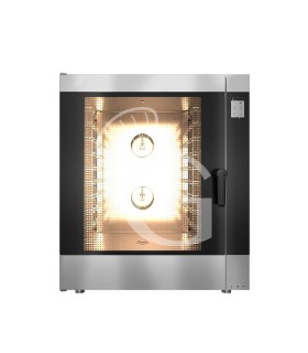 Gas Heißluftdämpfer / Kombidämpfer, Touchscreen, für 10 Backbleche GN1/1 oder 600x400 mm, automatisches Reinigungssystem