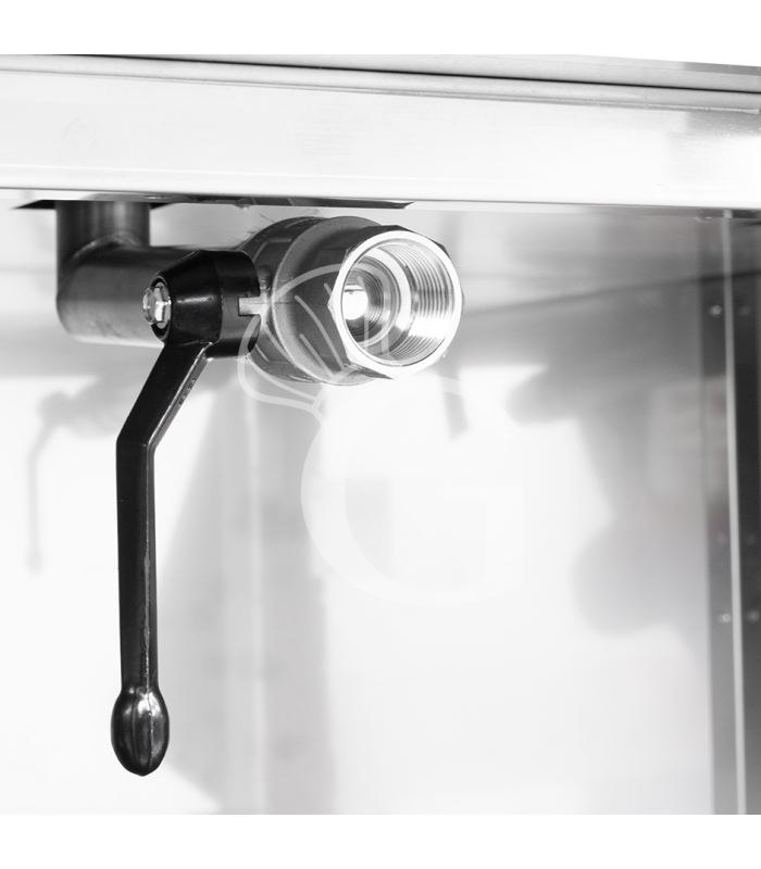 Profi Elektro-Fritteuse mit 2 Becken (2 x 10 Liter) und Schrank, Standgerät, Leistung 15 kW – dreiphasig