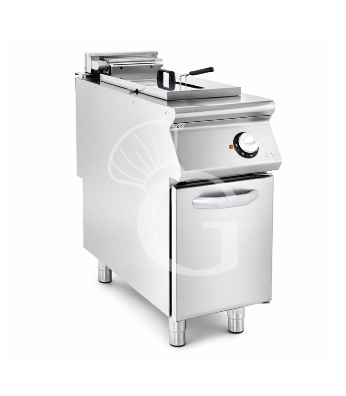 Profi Elektro-Fritteuse mit 1 Becken (15 Liter) und Schrank, Standgerät, Leistung 10,2 kW – dreiphasig