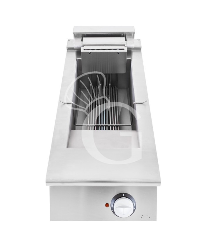 Profi Elektro-Fritteuse mit 1 Becken (15 Liter) und Schrank, Standgerät, Leistung 10,2 kW – dreiphasig
