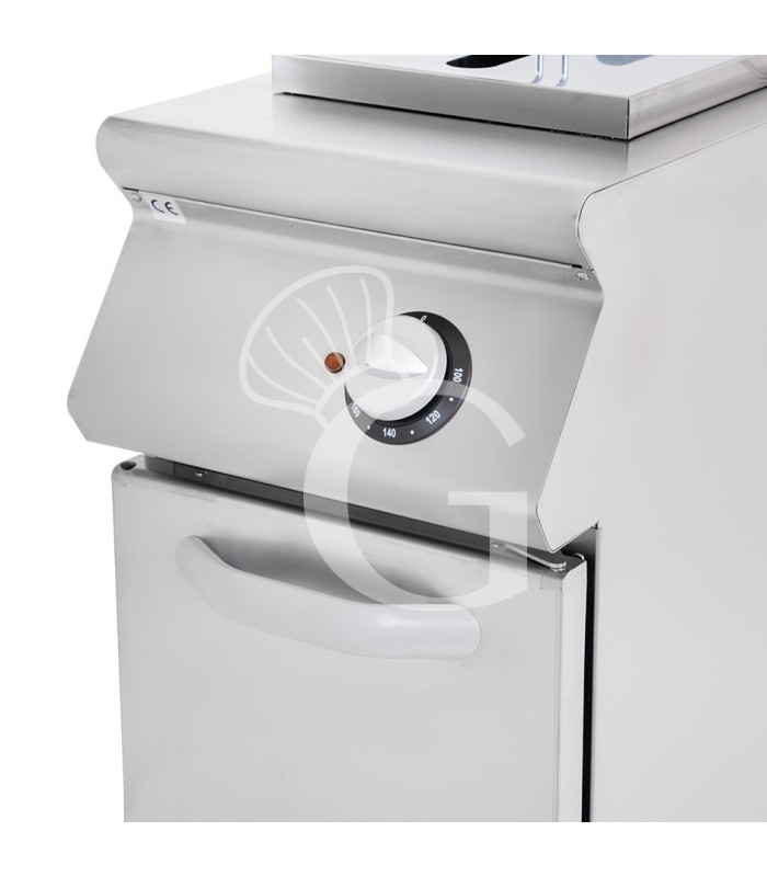 Profi Elektro-Fritteuse mit 1 Becken (15 Liter) und Schrank, Standgerät, Leistung 10,2 kW – dreiphasig