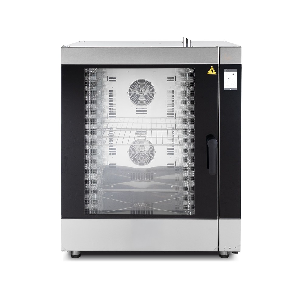 Heißluftdämpfer, elektrisch, Touchscreen, Luftbefeuchter, für 10 GN1/1 oder 600x400 mm Bleche, automatisches Reinigungssystem
