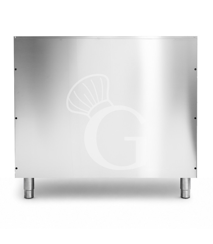 Professioneller Gasherd mit 6 Brenner, Gasbackofen und Schrank, Tiefe 650 mm