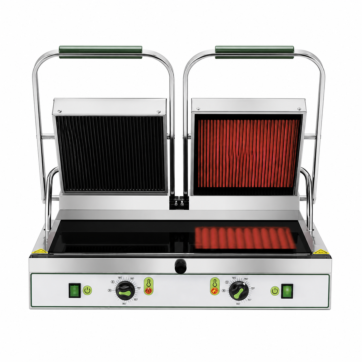 Doppel Kontaktgrill, Glaskeramik, glatt u. gerillt, B 630 mm x T 450 mm x H 190 mm