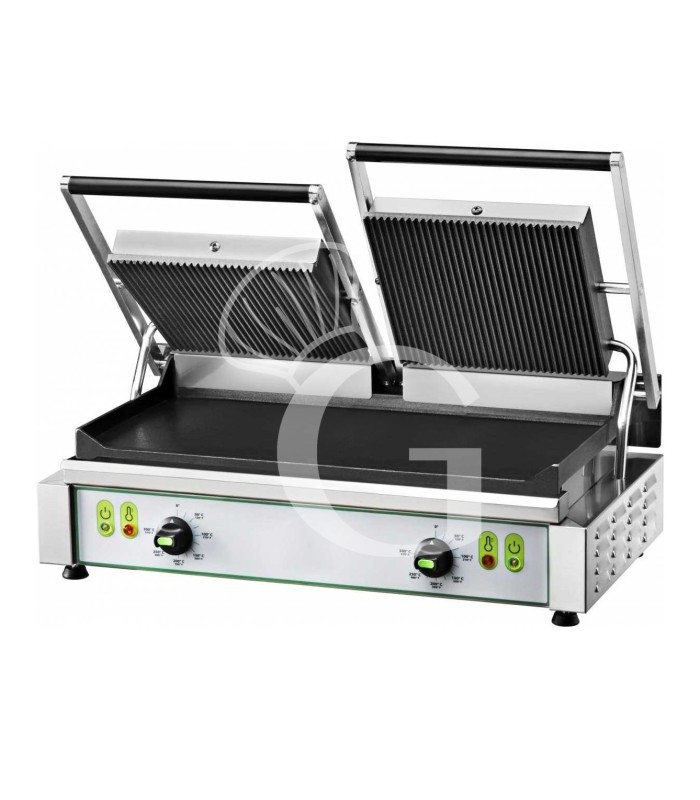 Doppel Kontaktgrill, glatt, Grillplatte aus Gusseisen, B 570 mm x T 360 mm x H 200 mm