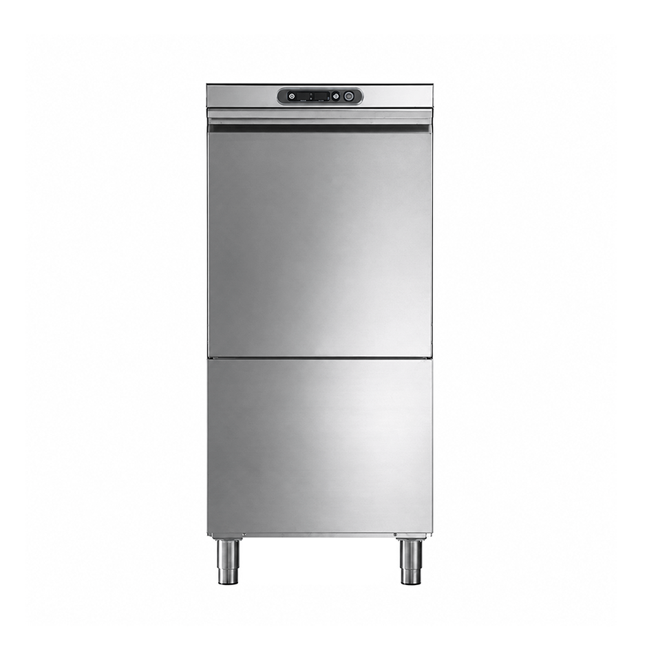 Industrielle Gerätespülmaschine, mechanisch, Nutzhöhe 470 mm, Korb (500x500 mm), geeignet für Backblech (600x400 mm)