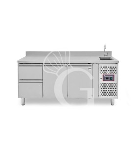 copy of Tavolo refrigerato - 2 porte - Prof. 700 - temperatura -2°C/+8°C