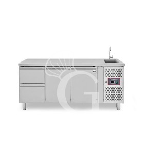 copy of Tavolo refrigerato - 2 porte - Prof. 700 - temperatura -2°C/+8°C