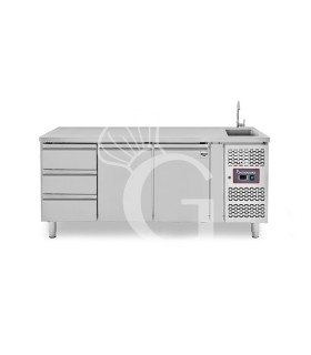 copy of Tavolo refrigerato - 2 porte - Prof. 700 - temperatura -2°C/+8°C