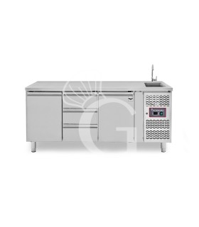 copy of Tavolo refrigerato - 2 porte - Prof. 700 - temperatura -2°C/+8°C