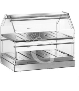 Tischvitrine – Bar – neutral – Croissants – Edelstahl – 2 Ablagen – Breite 500 mm