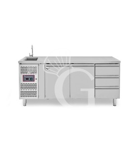 copy of Tavolo refrigerato - 2 porte - Prof. 700 - temperatura -2°C/+8°C