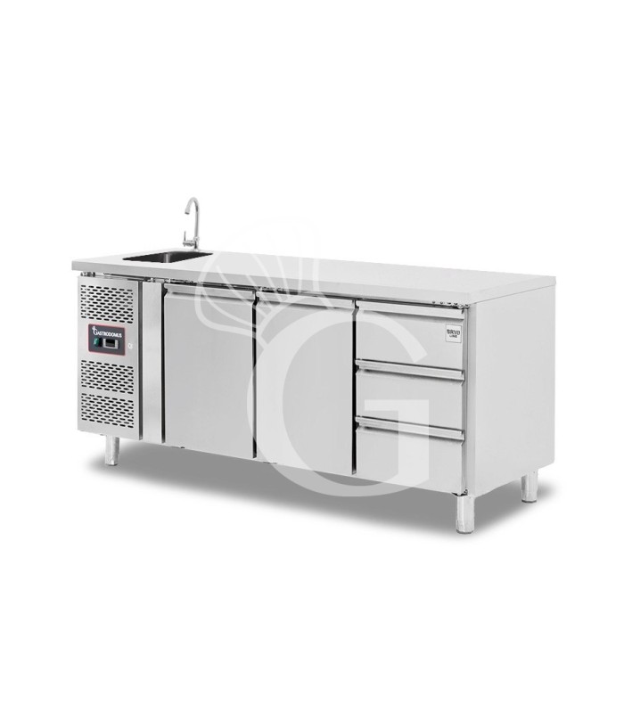 copy of Tavolo refrigerato - 2 porte - Prof. 700 - temperatura -2°C/+8°C