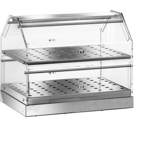 Buffetvitrine/Thekenaufsteller aus Edelstahl, B 850 mm x T 350 mm x H 360 mm