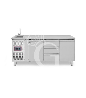 copy of Tavolo refrigerato - 2 porte - Prof. 700 - temperatura -2°C/+8°C
