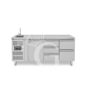 copy of Tavolo refrigerato - 2 porte - Prof. 700 - temperatura -2°C/+8°C