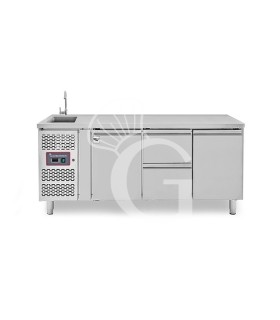copy of Tavolo refrigerato - 2 porte - Prof. 700 - temperatura -2°C/+8°C