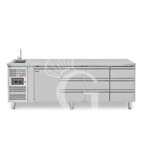 copy of Tavolo refrigerato - 2 porte - Prof. 700 - temperatura -2°C/+8°C