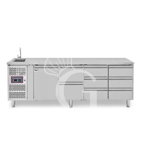 copy of Tavolo refrigerato - 2 porte - Prof. 700 - temperatura -2°C/+8°C