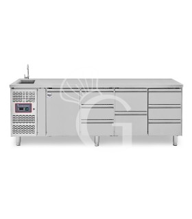 copy of Tavolo refrigerato - 2 porte - Prof. 700 - temperatura -2°C/+8°C