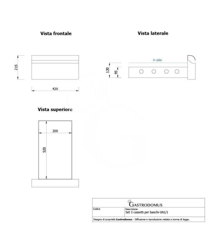 copy of Tavolo refrigerato - 2 porte - Prof. 700 - temperatura -2°C/+8°C