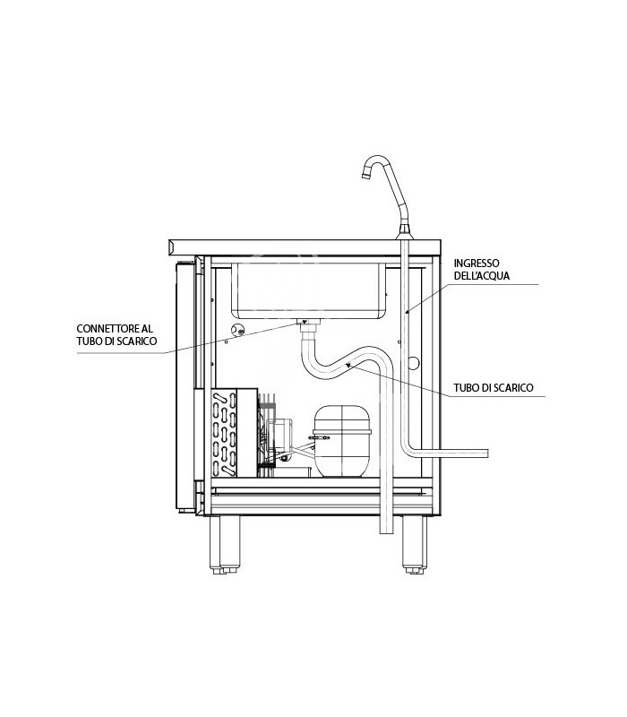copy of Tavolo refrigerato - 2 porte - Prof. 700 - temperatura -2°C/+8°C