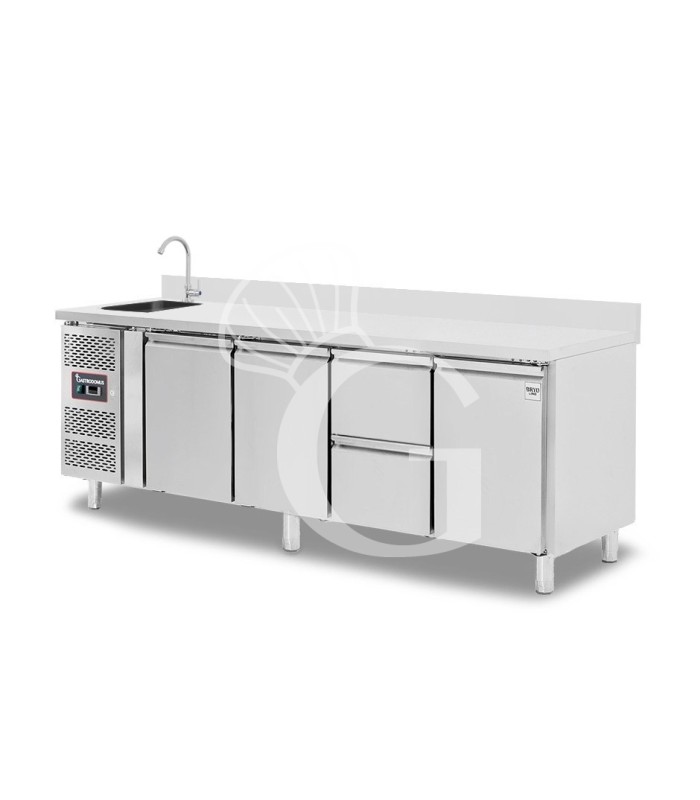 copy of Tavolo refrigerato - 2 porte - Prof. 700 - temperatura -2°C/+8°C