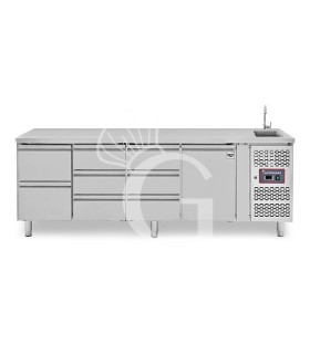 copy of Tavolo refrigerato - 2 porte - Prof. 700 - temperatura -2°C/+8°C