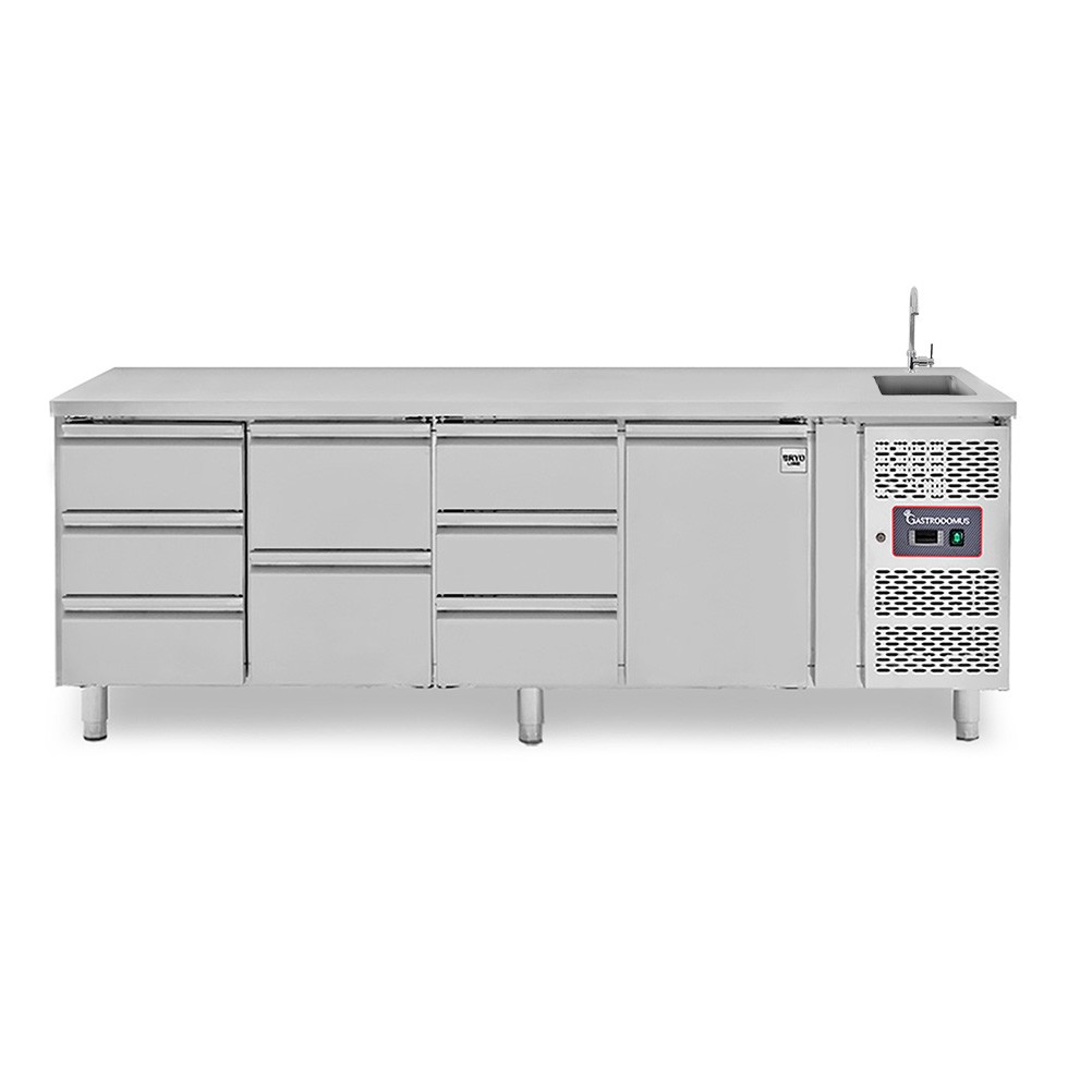 copy of Tavolo refrigerato - 2 porte - Prof. 700 - temperatura -2°C/+8°C
