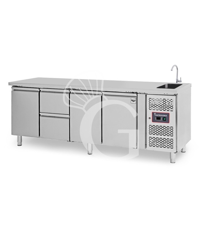 copy of Tavolo refrigerato - 2 porte - Prof. 700 - temperatura -2°C/+8°C