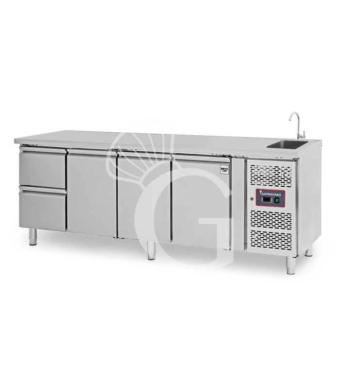 copy of Tavolo refrigerato - 2 porte - Prof. 700 - temperatura -2°C/+8°C