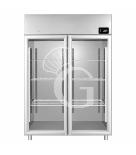 Tiefkühlschrank (1400 Liter), Umluftkühlung, 2 Glastüren, -18°C/-22°C, B 1460 x T 825 x H 2100 mm