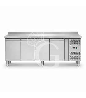 Kühltisch, 4 Türen, Aufkantung, T 600 mm, Temperatur -2°C/+8°C, Energieklasse C