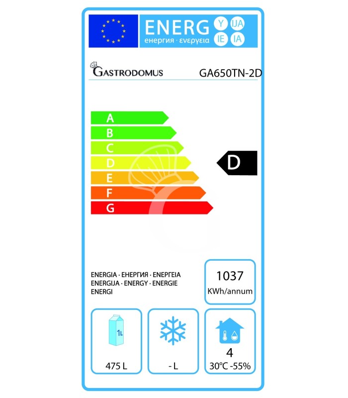 copy of Armadio refrigerato ventilato TN - porta in vetro - capacità 650 LT - tropicalizzato