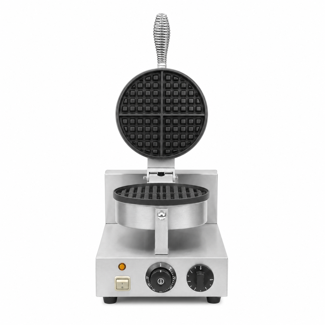 Waffeleisen mit Backplatte aus Teflon, 1000 W, B 255 mm x T 435 mm x H 255/570 mm