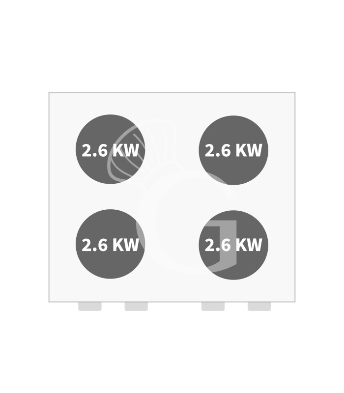 Professioneller Elektroherd mit 4 Kochplatten und offenen Unterbau, Tiefe 700 mm