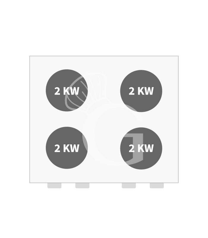 Cucina elettrica a 4 piastre potenziata - forno elettrico a convezione GN 2/3