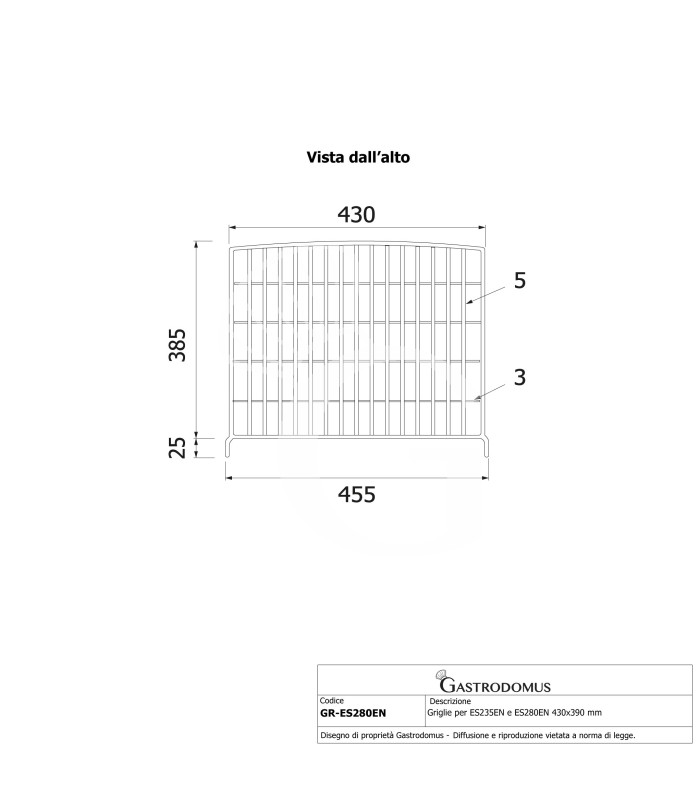 copy of Griglia plastificata GN 1/1 530 mm x 325 mm