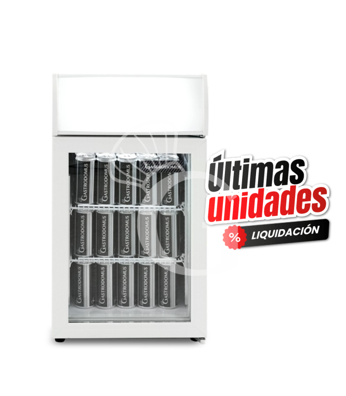 Weißer Mini-Getränkekühlschrank (44 L), Umluftkühlung, Temperatur 0°C/+10°C, Flügeltür
